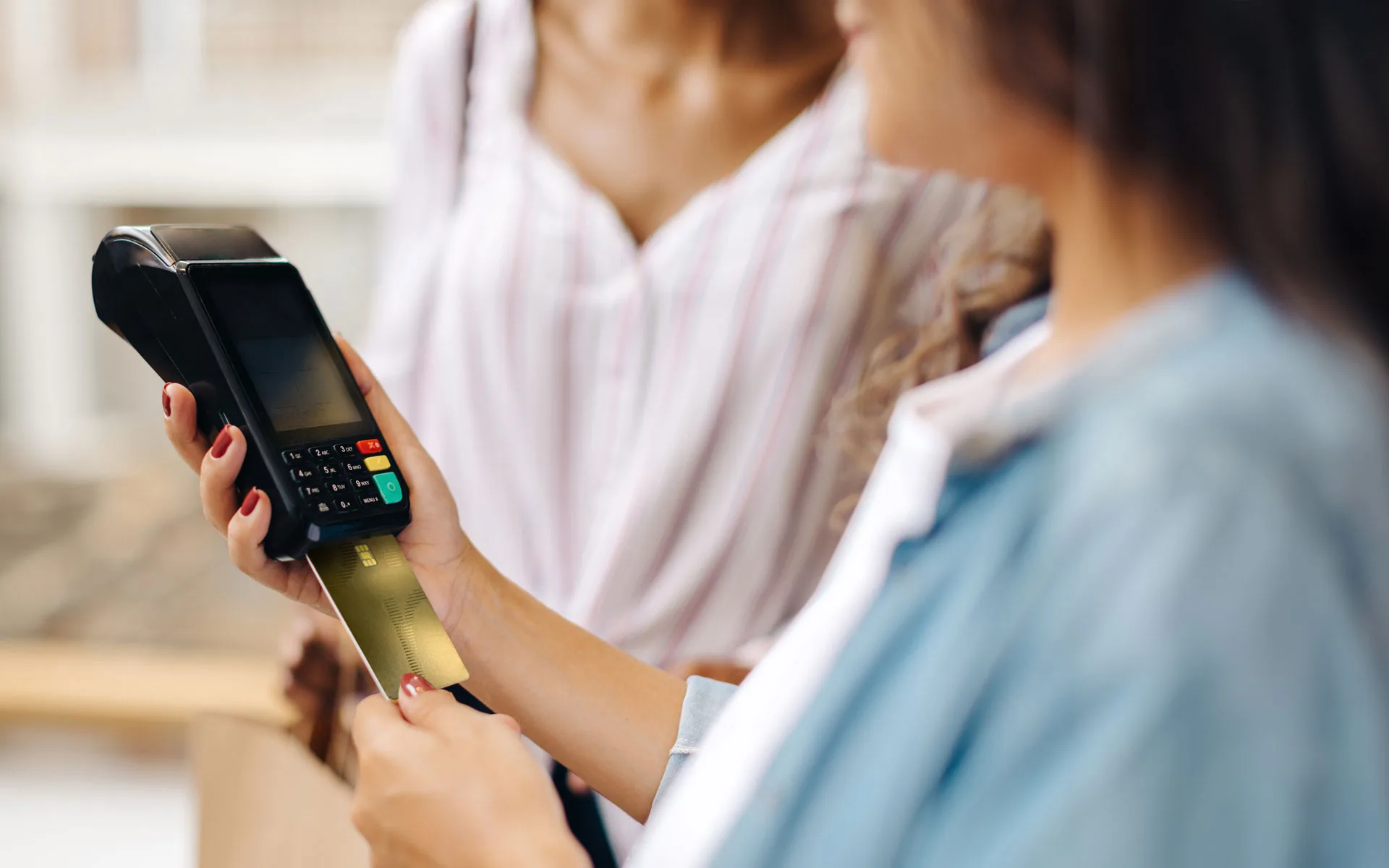 Patient making a card payment