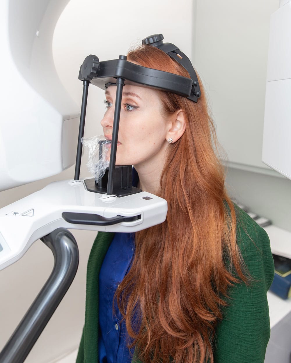 Woman having digital scan of teeth